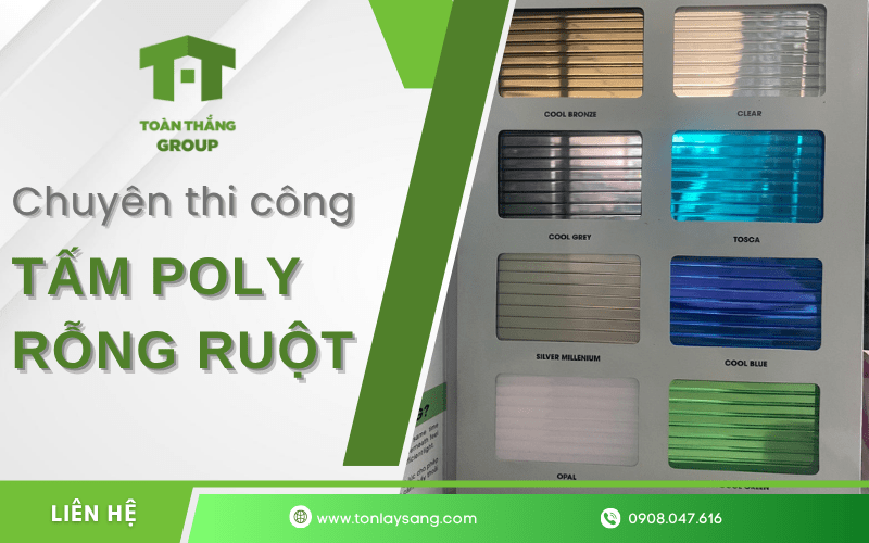 thi công tấm poly rỗng ruột