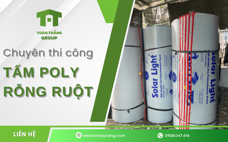 thi công tấm poly rỗng ruột