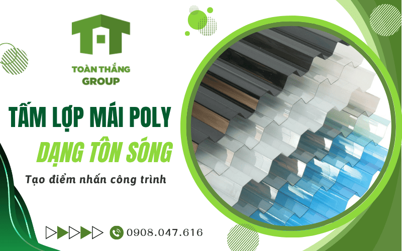 Tấm lợp mái poly dạng sóng